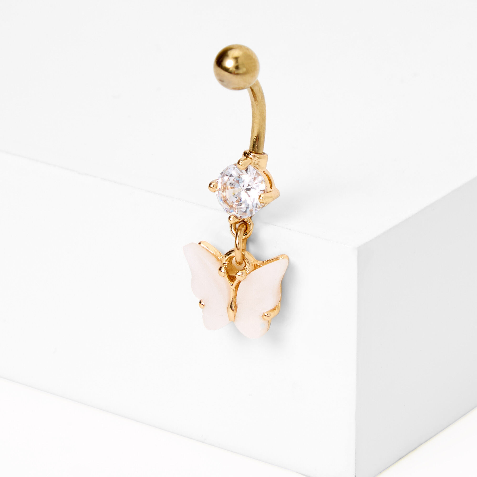 Butterfly dangle clearance belly ring