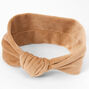 Velvet Knit Knotted Headwrap - Camel,