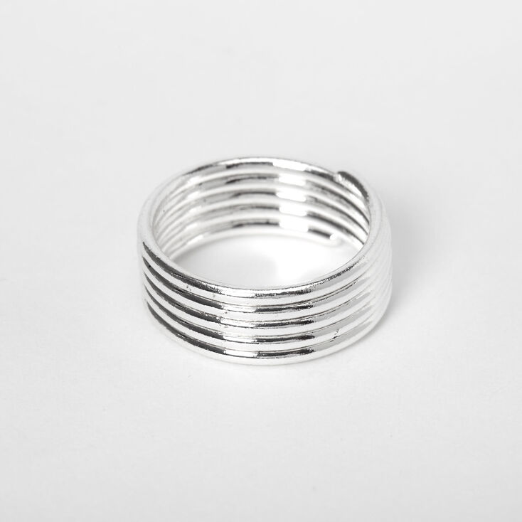 Silver Stacked Midi Ring,