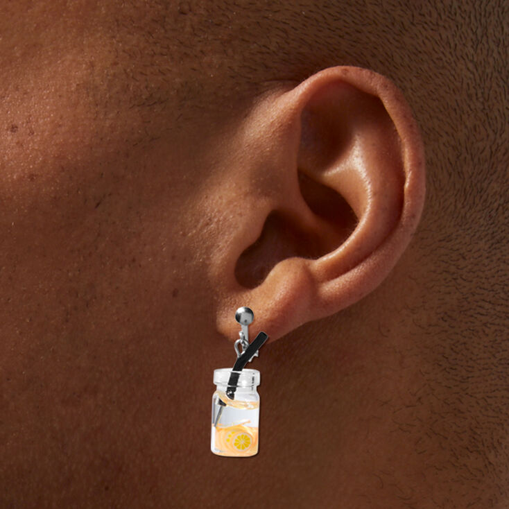 Lemon Water 1&quot; Clip-On Drop Earrings,