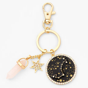 Gold Mystical Gem Zodiac Keychain - Scorpio,