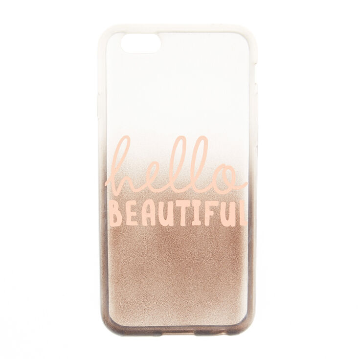 Rose Gold Hello Beautiful Liquid Fill Phone Case - Fits iPhone 6/6S,
