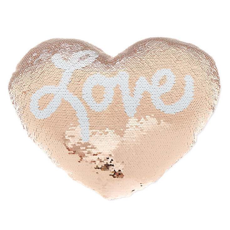 Reversible Sequin Love Pillow,