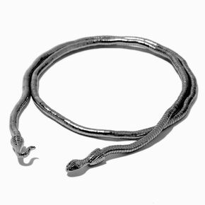 Silver-tone Snake Wrap Necklace,