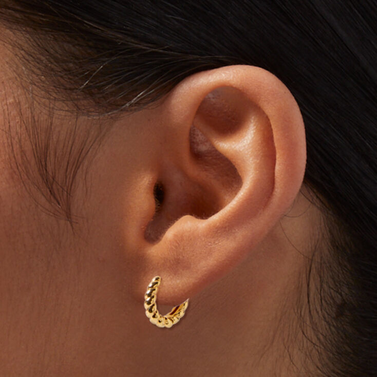ICING Select 18k Yellow Gold Plated 8MM &amp; 10MM Twisted Hoop Earrings - 2 Pack,
