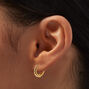 ICING Select 18k Yellow Gold Plated 8MM &amp; 10MM Twisted Hoop Earrings - 2 Pack,