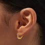Icing Select 18k Yellow Gold Plated 8MM &amp; 10MM Twisted Hoop Earrings - 2 Pack ,