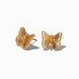 Gold-tone Filigree Butterfly Stud Earrings,