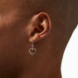 Silver Rhodium Heart 0.5&quot; Drop Earrings,