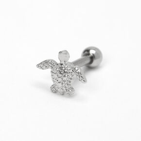 Silver 16G Turtle Tragus Stud Earring,