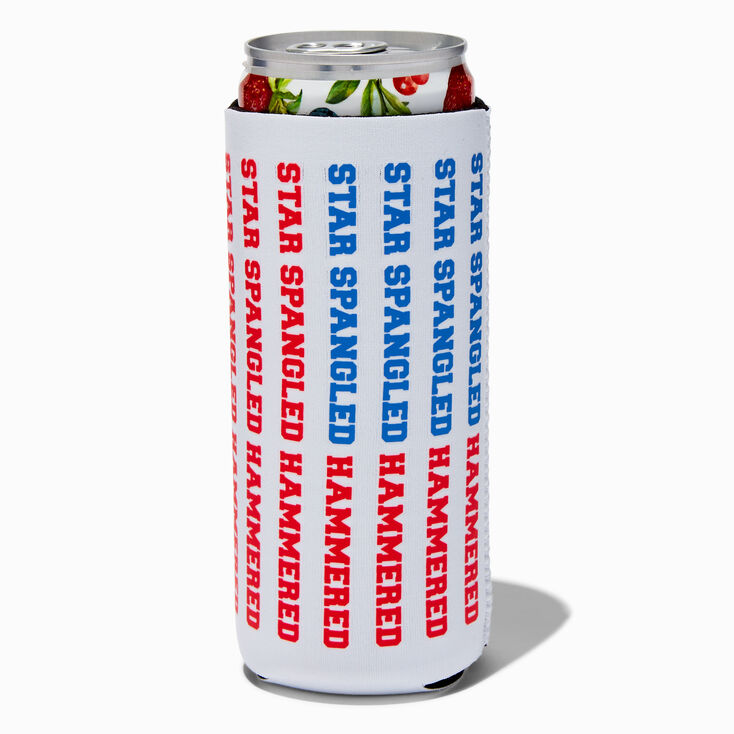 &quot;Star Spangled Hammered&quot; Tall Can Cooler,