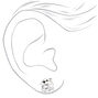 Silver Cubic Zirconia Dolphin Stud Earrings - 6MM,