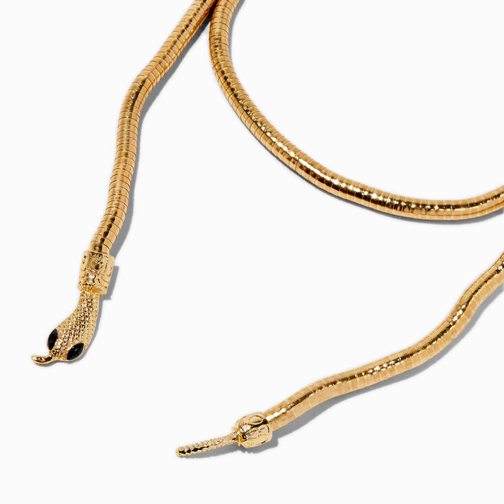 Gold-tone Snake Wrap Necklace,