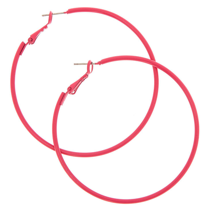 60MM Fuchsia Hoop Earrings,
