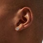 Cow Print Heart Gold-tone Stud Earrings,