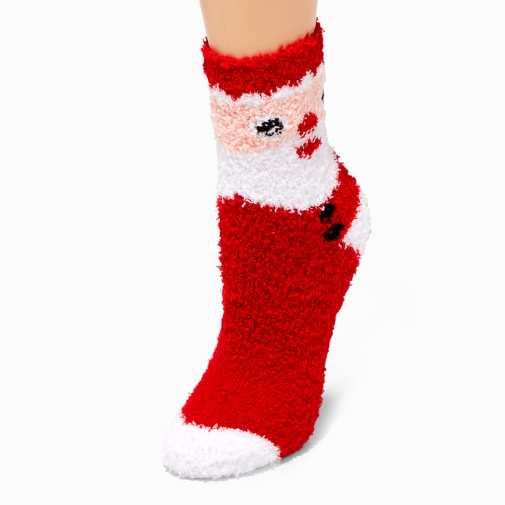 Christmas Tree &amp; Santa Claus Plush Slipper Socks - 3 Pack,