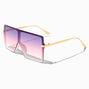 Oversized Square Frame Purple Lens Sunglasses,