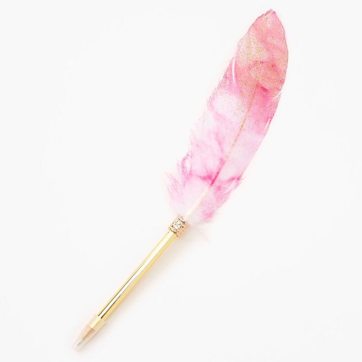 Pink Ombre Glitter Feather Pen