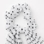 Small Polka Dot Pleated Scarf Hair Scrunchie - White,