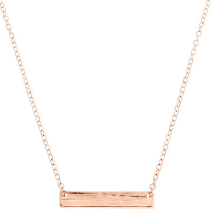 Rose Gold-Tone Bar Pendant Necklace,