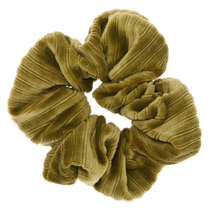 Ribbed Velvet Hair Scrunchie - Green,