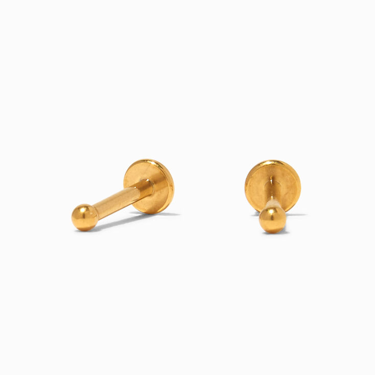 Icing Select Gold Titanium 2MM Ball Flat Back Stud Earrings