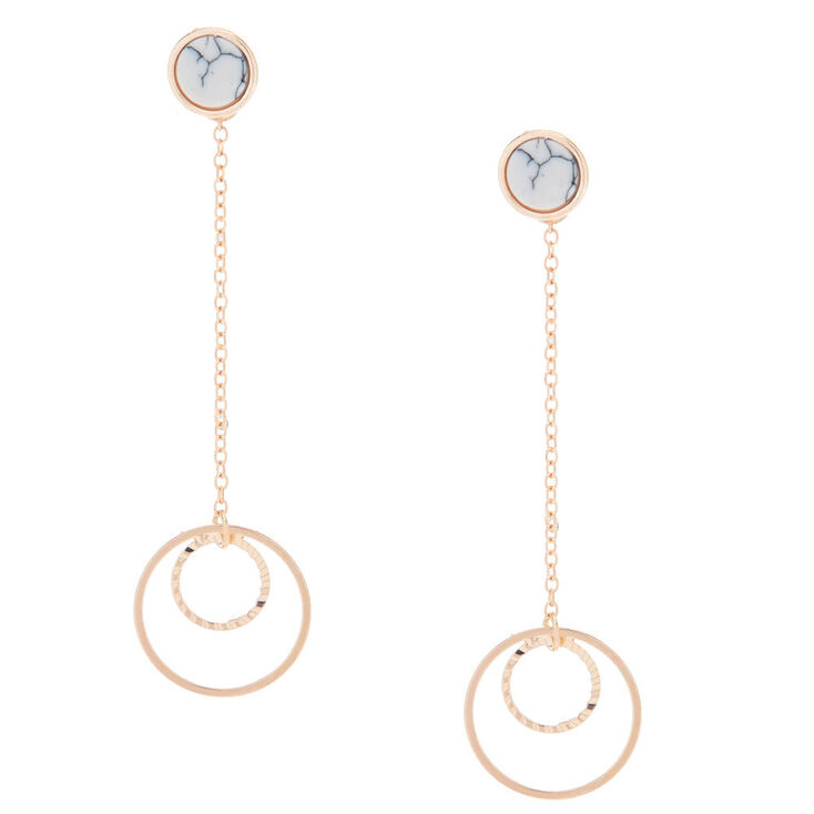 Marble Front & Back Drop Earrings,