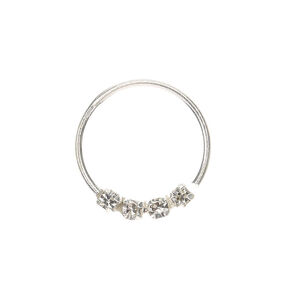 Sterling Silver Clear Stone Nose Ring,