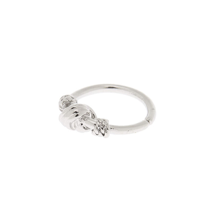 Silver 16G Knotted Tragus Hoop Earring,