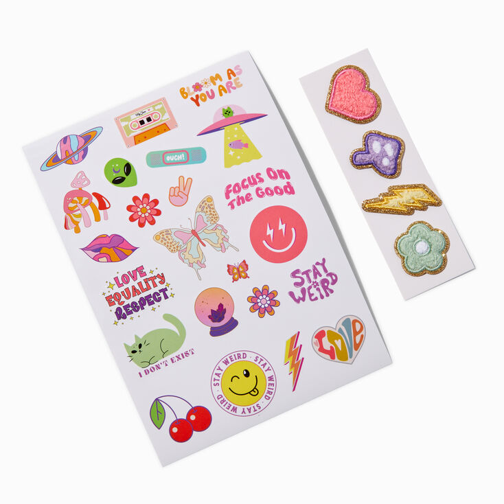 Groovy Retro Sticky Patches &amp; Stickers Set,