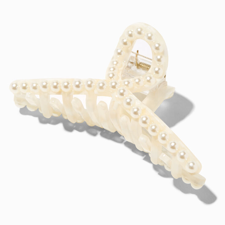 Cream Pearl Loop Hair Claw,