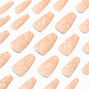 Nude Paisley Squareletto Vegan Faux Nail Set - 24 Pack,