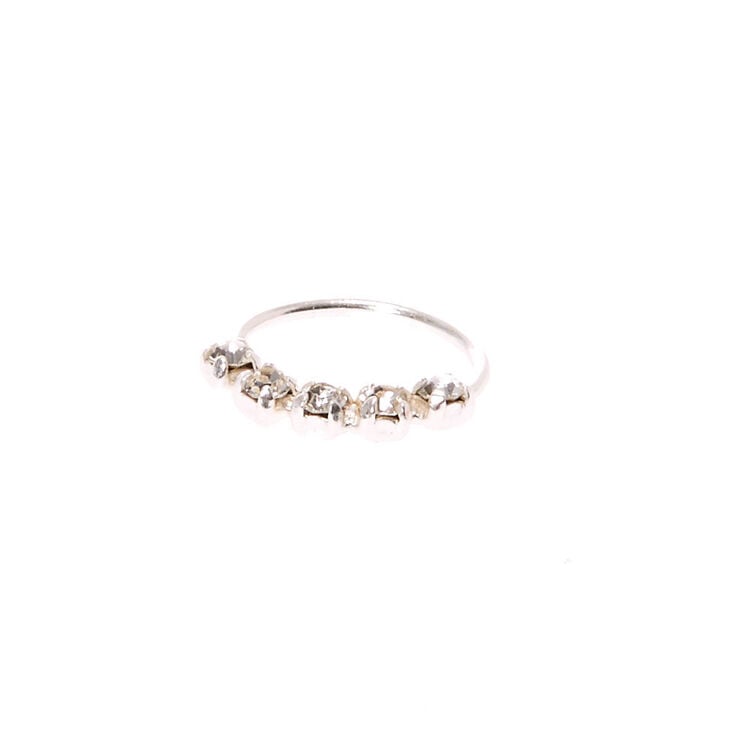 925 Sterling Silver Helix Crystal Hoop,