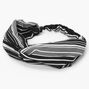 Black &amp; White Striped Knotted Headwrap,