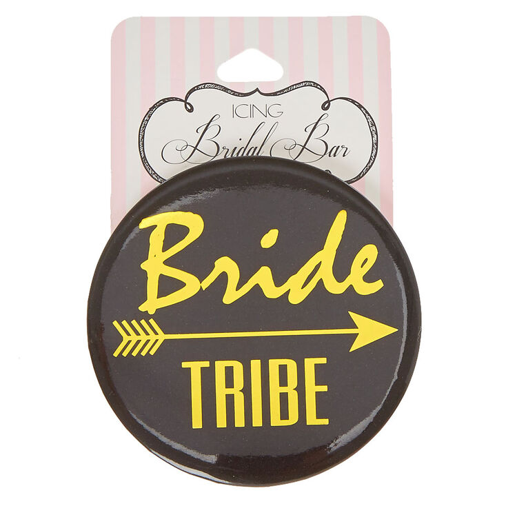 Black & Gold Bride Tribe Button,