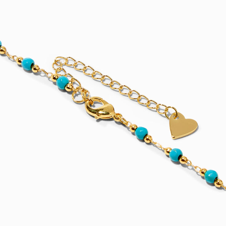 Icing Select 18k Gold Plated Turquoise Beaded Necklace,