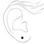 Black Cubic Zirconia 4MM, 5MM, 6MM Round Stud Earrings - 3 Pack,