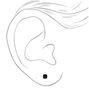Black Cubic Zirconia Round Stud Earrings - 4MM, 5MM, 6MM,
