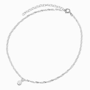 Sterling Silver Twisted Chain Anklet,
