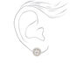Silver Crystal Stud Earrings,