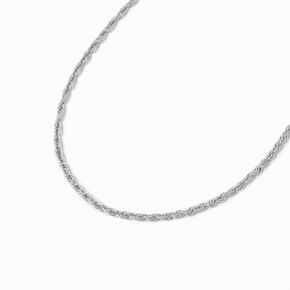 Silver-tone Stainless Steel 3MM Rope Chain Necklace,