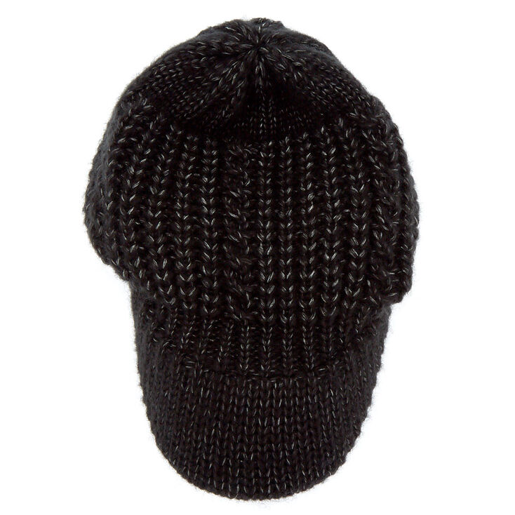 Knit Cabby Hat - Black,