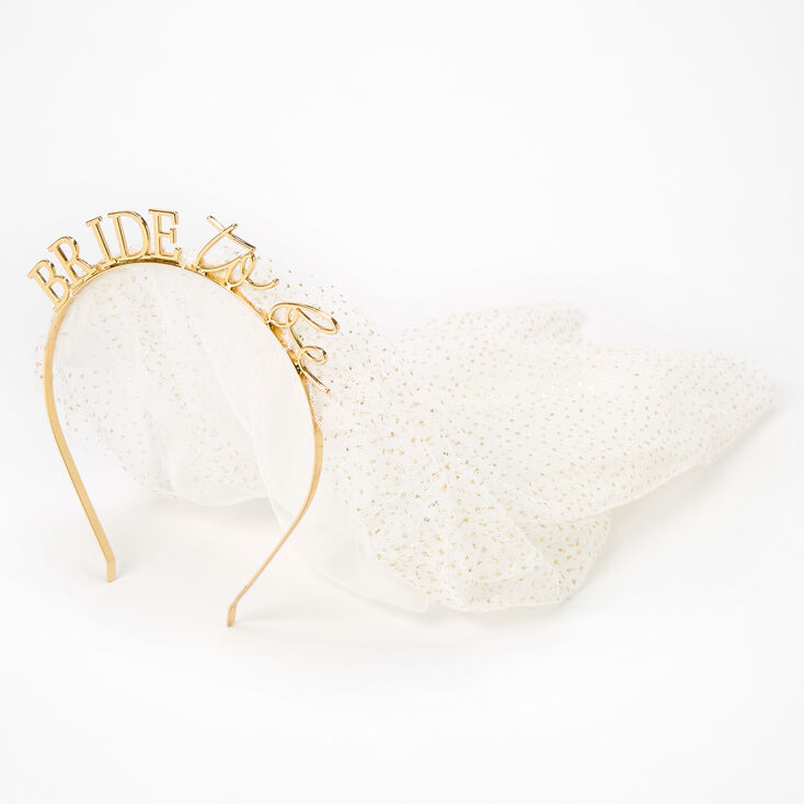 Gold Bride To Be Veil Headband,