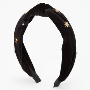 Ribbed Celestial Knotted Headband - Black,