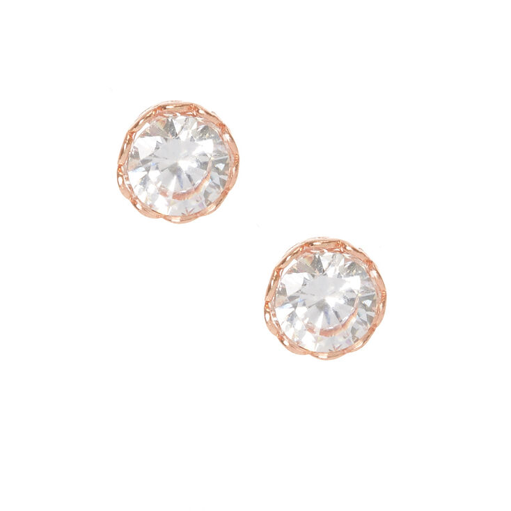 Gold Plated Crystal Heart Rimmed Earrings,