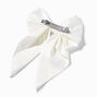 White Satin Hair Bow Clip,