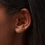 14K Gold Cubic Zirconia Pink Heart Stud Earrings - 4MM,