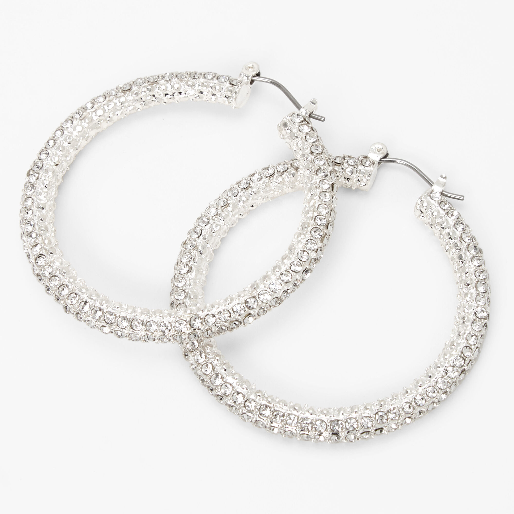 Silver crystal hoop earrings 2025