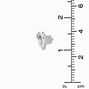 Silver Cubic Zirconia 7MM Round Clip On Stud Earrings - 3 Pack,