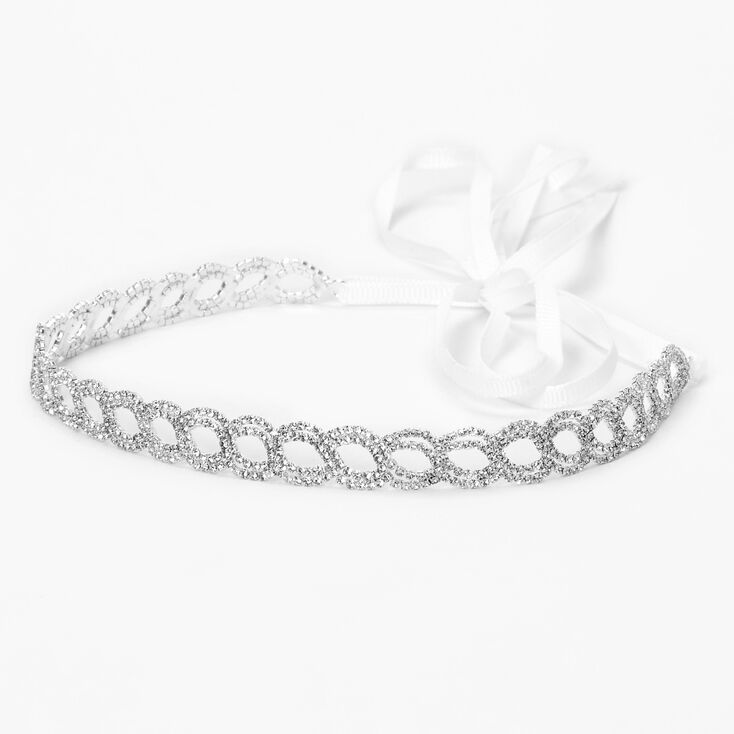 Silver Open Infinity Ribbon Headwrap,